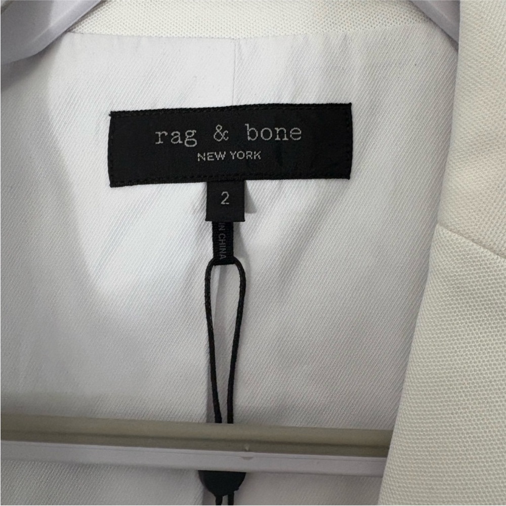 NWT Rag & Bone Nancy Knit Blazer White Size 2 Structured Stretch Jacket - Picture 6 of 12